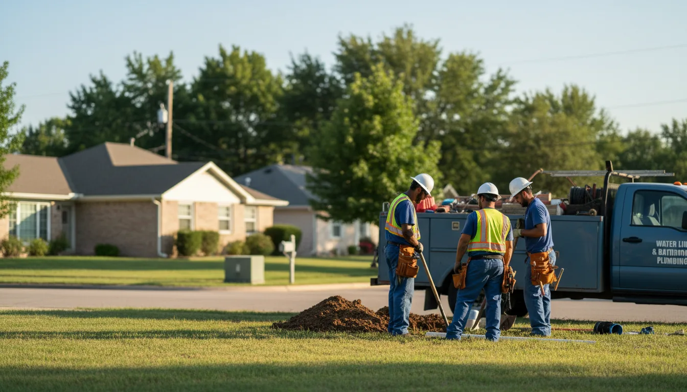 Residential water line and bathroom plumbing service in Oak Park, MN